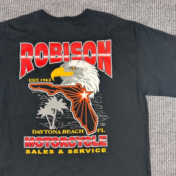 Anvil Shirt Men's M Robison Motorcycle Sales Service Daytona Beach FL Black - Picture 2 of 6